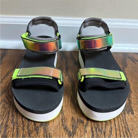 NWOT Keds Trio Platform Iridescent Black Sandals WF66028 - Picture 3 of 6